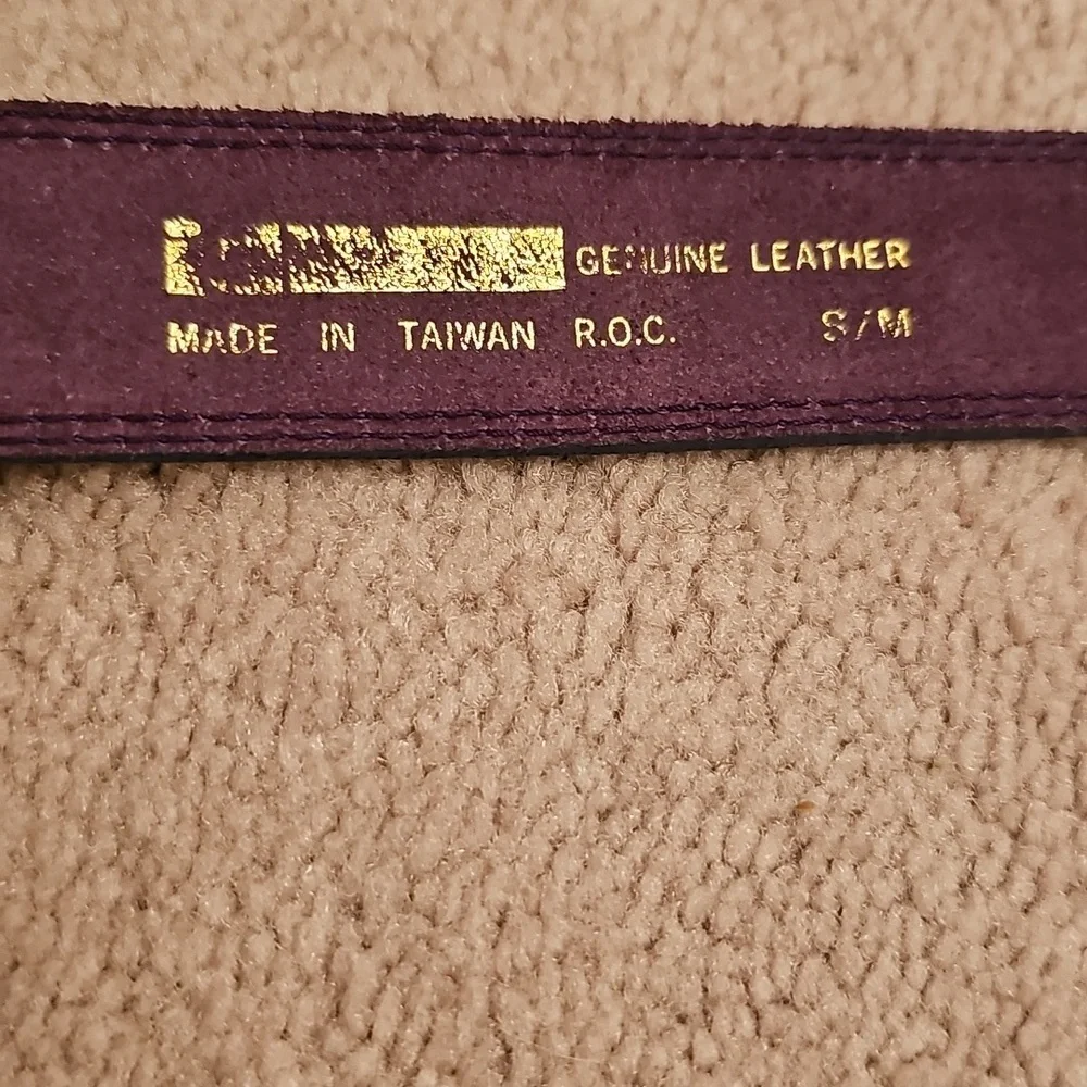 LEATHER PURPLE/PINK/WHITE BELT